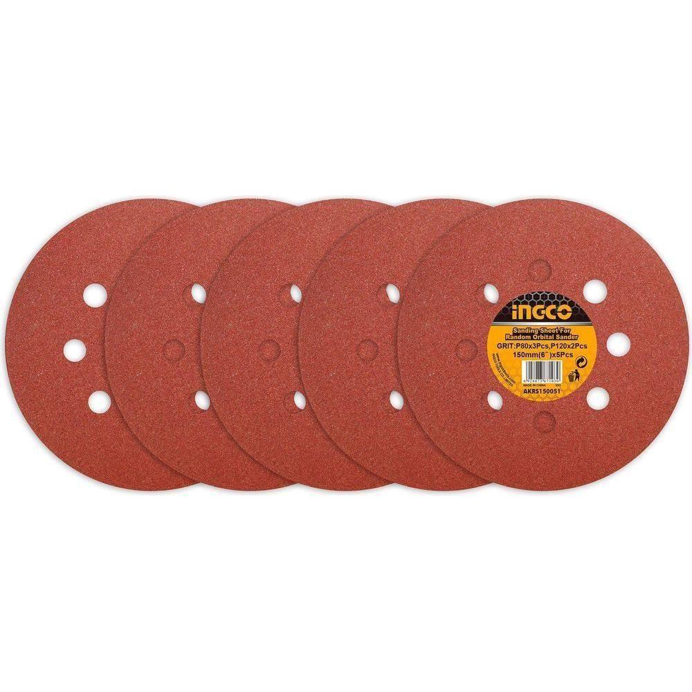 Ingco AKRS150051 Sanding Sheet for Random Orbit Sander 5pcs/Set - KHM Megatools Corp. Ingco AKRS150051 Sanding Sheet for Random Orbit Sander 5pcs/Set - KHM Megatools Corp.